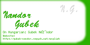 nandor gubek business card